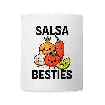Salsa Besties Funny Food Cute Kawaii Tomato Onion - Coffee/Tea Mug - white - Front