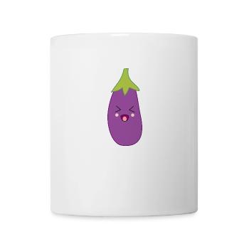 Kawaii food eggplant - Coffee/Tea Mug - white - Front