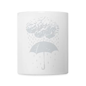 Rain Cloud Umbrella BRAINSTORM Cool Logo - Coffee/Tea Mug - white - Front