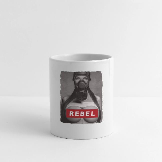 nude girl with gas mask - REBEL