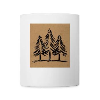 Skinny pine trees Pine forest gift for nature hike - Coffee/Tea Mug - white - Front