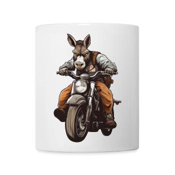 Donkey Motorcyclist / Motorcycle Donkey - Coffee/Tea Mug - white - Front