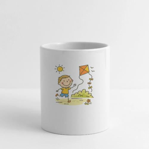 Happy Boy Flying Kite Cartoon T-Shirt - Coffee/Tea Mug