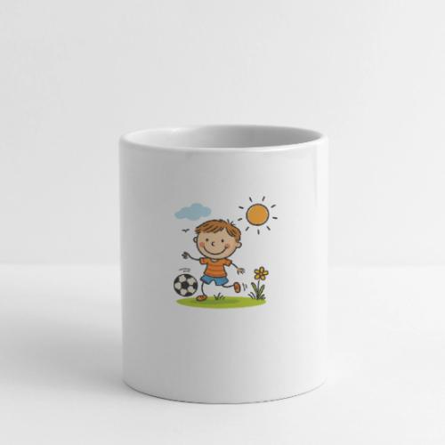 Cartoon Boy Playing Soccer Kids Shirt - Coffee/Tea Mug