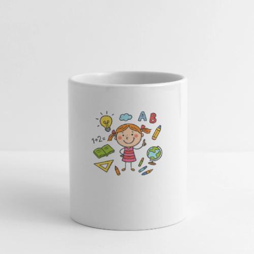 Cartoon Girl Learning Kids School T-Shirt - Coffee/Tea Mug