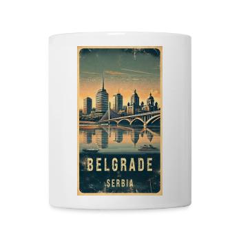 Belgrade Serbia Vintage Design - Coffee/Tea Mug - white - Front