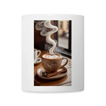Heart Latte Steam Art - Coffee/Tea Mug - white - Front