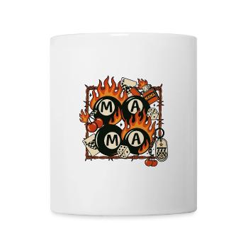 Western Mama Retro Flaming 8 Ball Cherry Dice - Coffee/Tea Mug - white - Front
