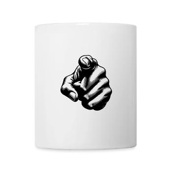 Hand Position Iconic Index Finger - Coffee/Tea Mug - white - Front