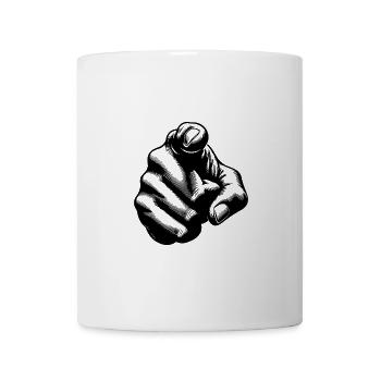 Classic Hand Position Precise Index Finger Gesture - Coffee/Tea Mug - white - Front