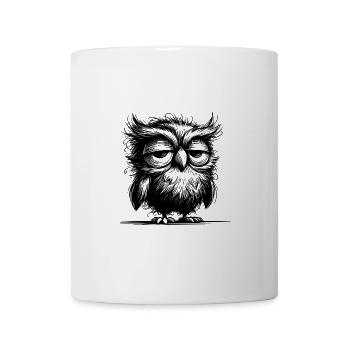 Morning Grouch Owl With Feathers And Style - Coffee/Tea Mug - white - Front