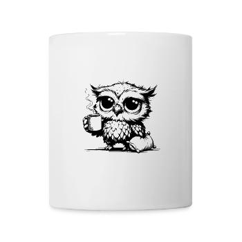 Sleepy Owl That Declares Coffee A Duty - Coffee/Tea Mug - white - Front