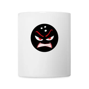angry bowling ball - Coffee/Tea Mug - white - Front