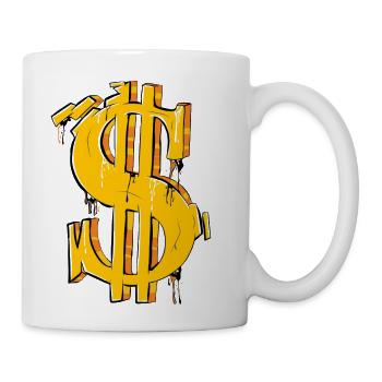 Dollar sign graffti - Coffee/Tea Mug - white - Right