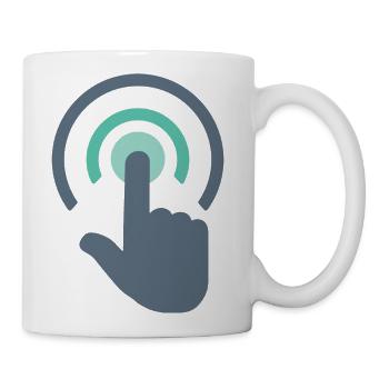 Touch screen hand gesture icon - Coffee/Tea Mug - white - Right