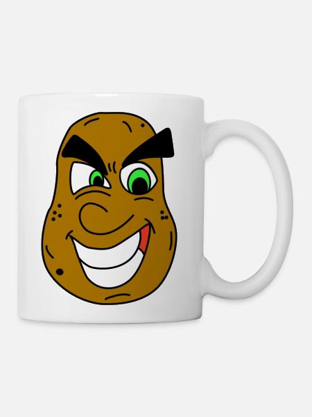 Funny Potato Vegan Vegetable Illustration - Coffee/Tea Mug - white