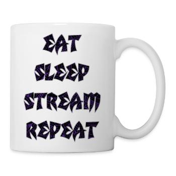 EAT SLEEP STREAM REPEAT - Coffee/Tea Mug - white - Right