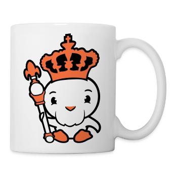 Bird King Crown Ruler Beard Old Kingdom Duck Cute - Coffee/Tea Mug - white - Right