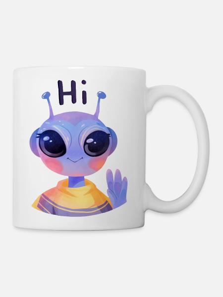 Funny Little Alien - Coffee/Tea Mug - white