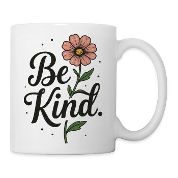 Be Kind Floral Script - Coffee/Tea Mug - white - Right