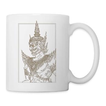 Golden Thai Guardian Silhouette - Coffee/Tea Mug - white - Right