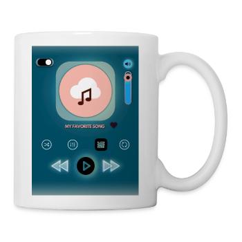 Favorite Song Cloud UI Graphic - Coffee/Tea Mug - white - Right