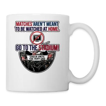 Go to the Stadium, No TV - football fans  - Coffee/Tea Mug - white - Right