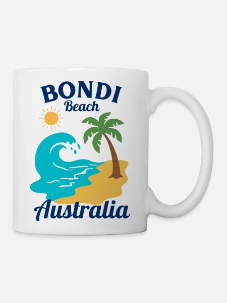 Bondi Beach Palm Wave - Coffee/Tea Mug - white