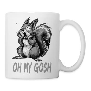 Oh My Gosh Funny Shocked Squirrel Cartoon Humor - Coffee/Tea Mug - white - Right