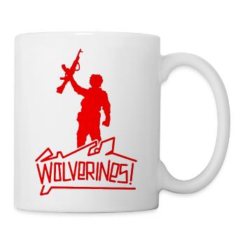 Rising Hero Silhouette with Sword - Coffee/Tea Mug - white - Right
