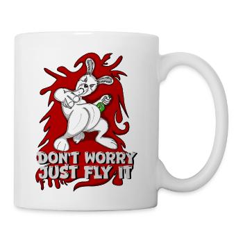 Badass bunny just fly it - Coffee/Tea Mug - white - Right