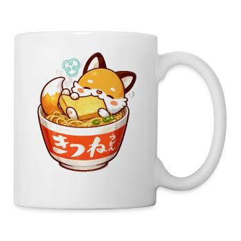 Kawaii Ramen Fox Snacking Bowl - Coffee/Tea Mug - white - Right