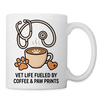 Vet Cafe Paw Latte - Coffee/Tea Mug - white - Right