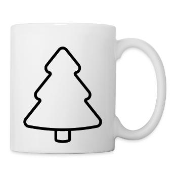 Christmas Tree Fir Tree stroke color customizable - Coffee/Tea Mug - white - Right