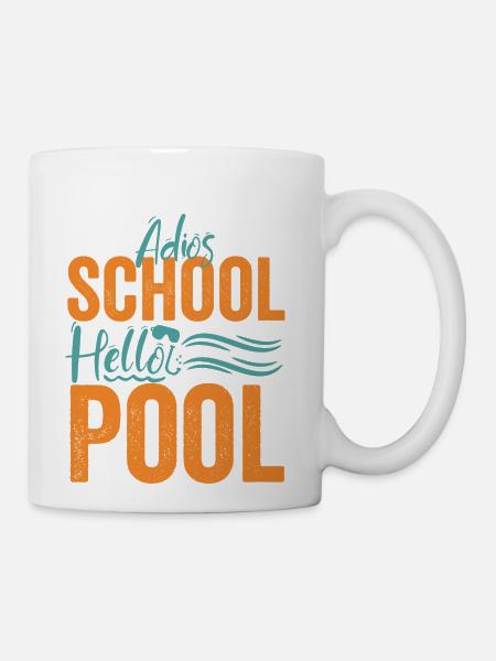 DESIGNAdios School Hello Pool summer vacation - Coffee/Tea Mug - white