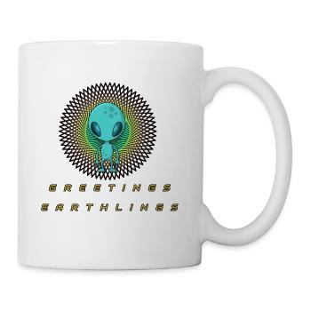 Greetings Earthlings Alien - Coffee/Tea Mug - white - Right