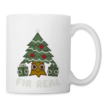 For Real Motivational Christmas Fir Tree Funny - Coffee/Tea Mug - white - Right