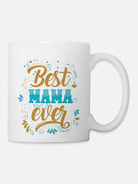 Best Mama Ever Retro Flourish - Coffee/Tea Mug - white