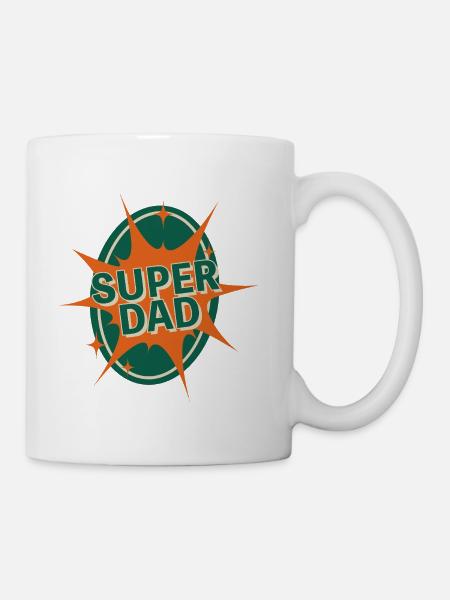 Super Dad – Comic Starburst Badge - Coffee/Tea Mug - white