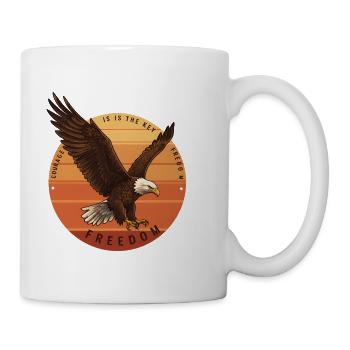 Eagle with Inspirational Quote Sunset Design - Coffee/Tea Mug - white - Right