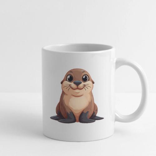 Smiling Cartoon Brown Sea Lion - Coffee/Tea Mug