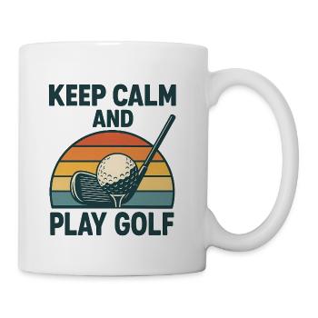 Keep Calm and Play Golf Retro Sunset - Coffee/Tea Mug - white - Right