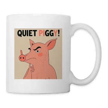 Quiet Piggy Retro Poster - Coffee/Tea Mug - white - Right