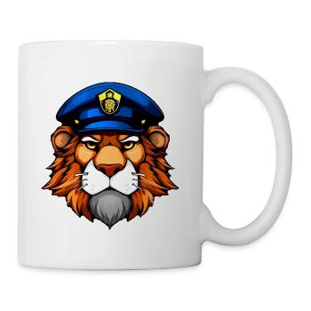 Police lion - Coffee/Tea Mug - white - Right