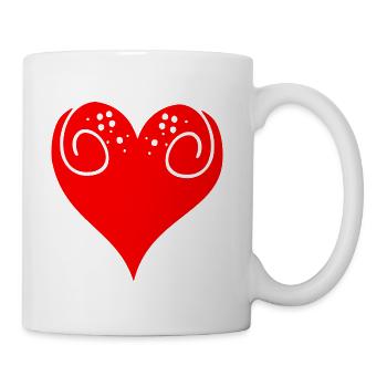 Crimson Heart Doodle - Coffee/Tea Mug - white - Right