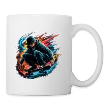 Neon Splash Skate Rider - Coffee/Tea Mug - white - Right