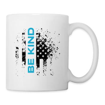 Be Kind Blue Vertical Text - Coffee/Tea Mug - white - Right