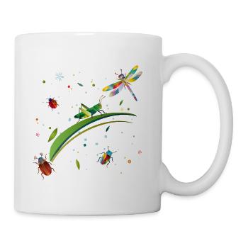 Colorful Insect World – Nature Fantasy Style - Coffee/Tea Mug - white - Right
