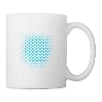 Azure Honeycomb Mesh Grid - Coffee/Tea Mug - white - Right