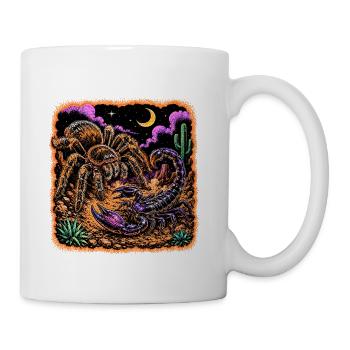 Desert Night Predator Tarantula Scorpion - Coffee/Tea Mug - white - Right